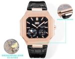 Patek Philippe Cubitus 240ps Movement 45mm Black Dial Calfskin Leather Strap Rose Gold Case Watch